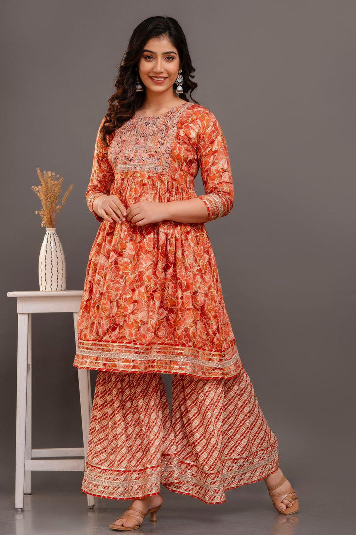 Ethnic Kurti With Palazzo Pant Set - Fusion Wear
