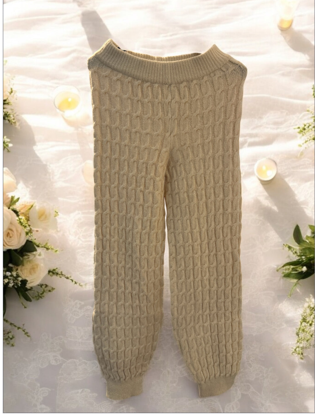 Cream Cable Design Trouser