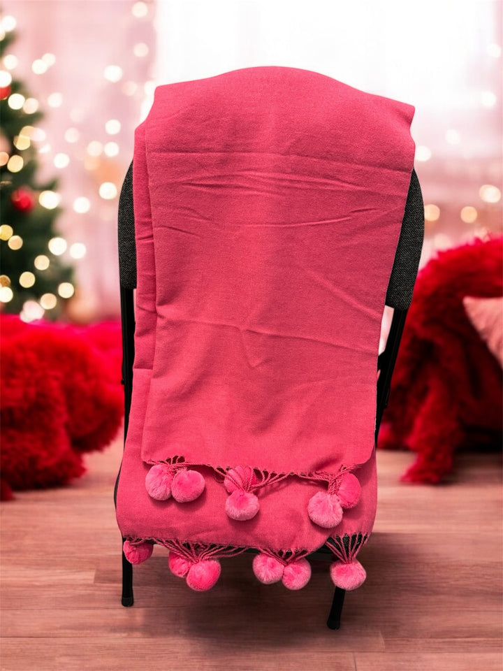 Cotton Candy Pink Pom Pom Wrap