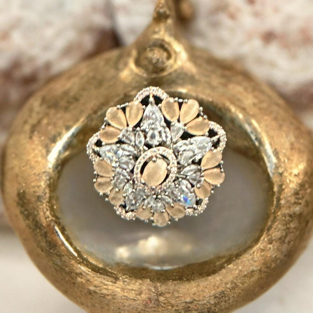 Floral Peach Delight Ring - Fusion Wear