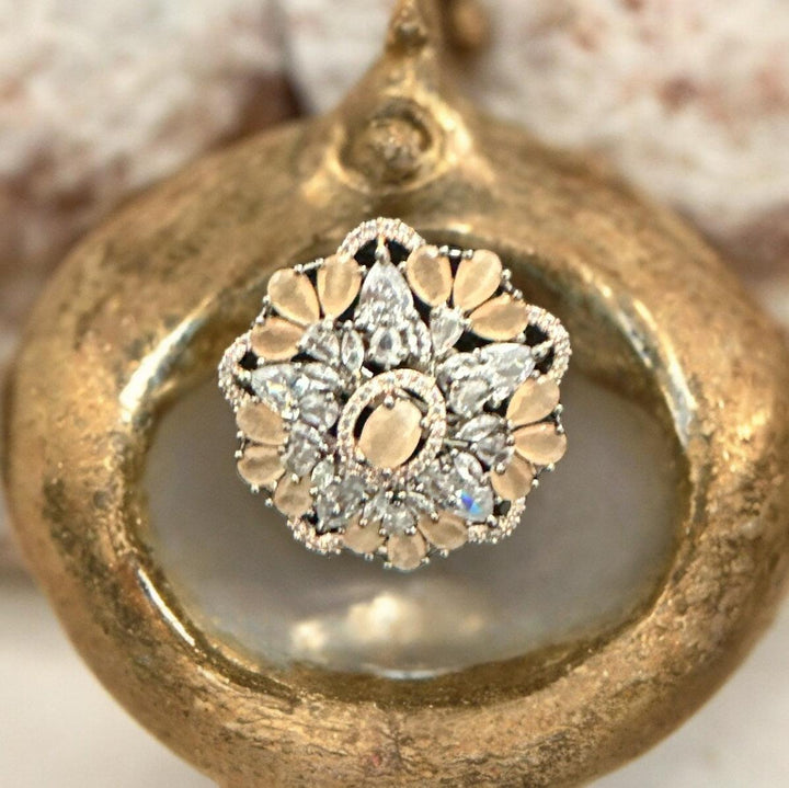 Floral Peach Delight Ring - Fusion Wear