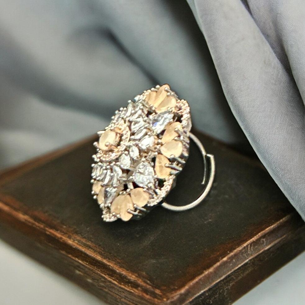 Floral Peach Delight Ring - Fusion Wear