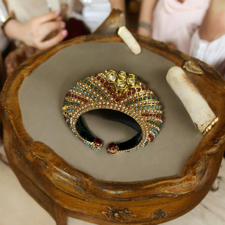 Golden Kundan Heritage Kada - Fusion Wear
