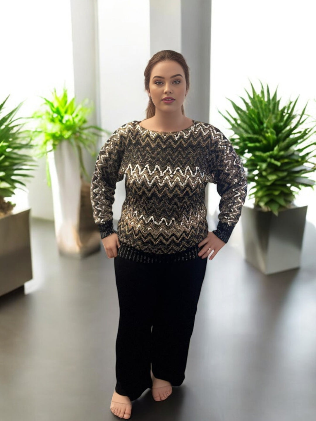 Embroidered Knitted Top