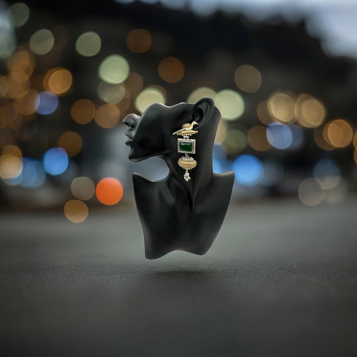 Jade Bird Motif Earrings - Fusion Wear
