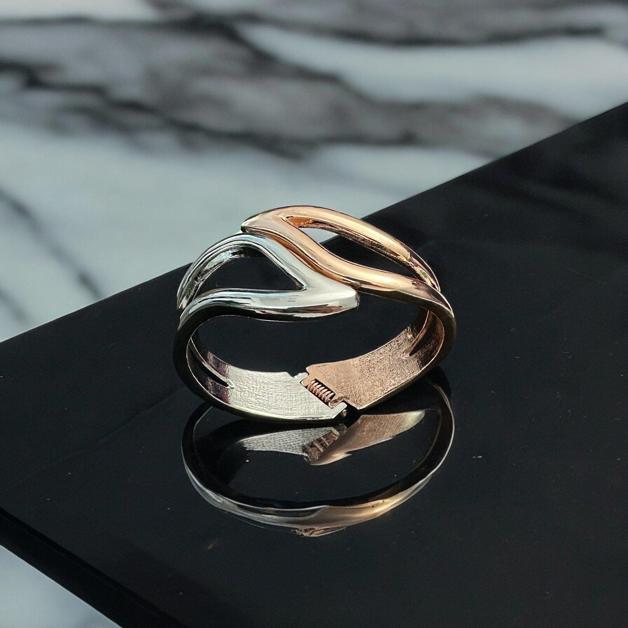 Rose Gold Handcuff 14K Solid Gold Handcuff Bracelet with Stylish Minimalist Design