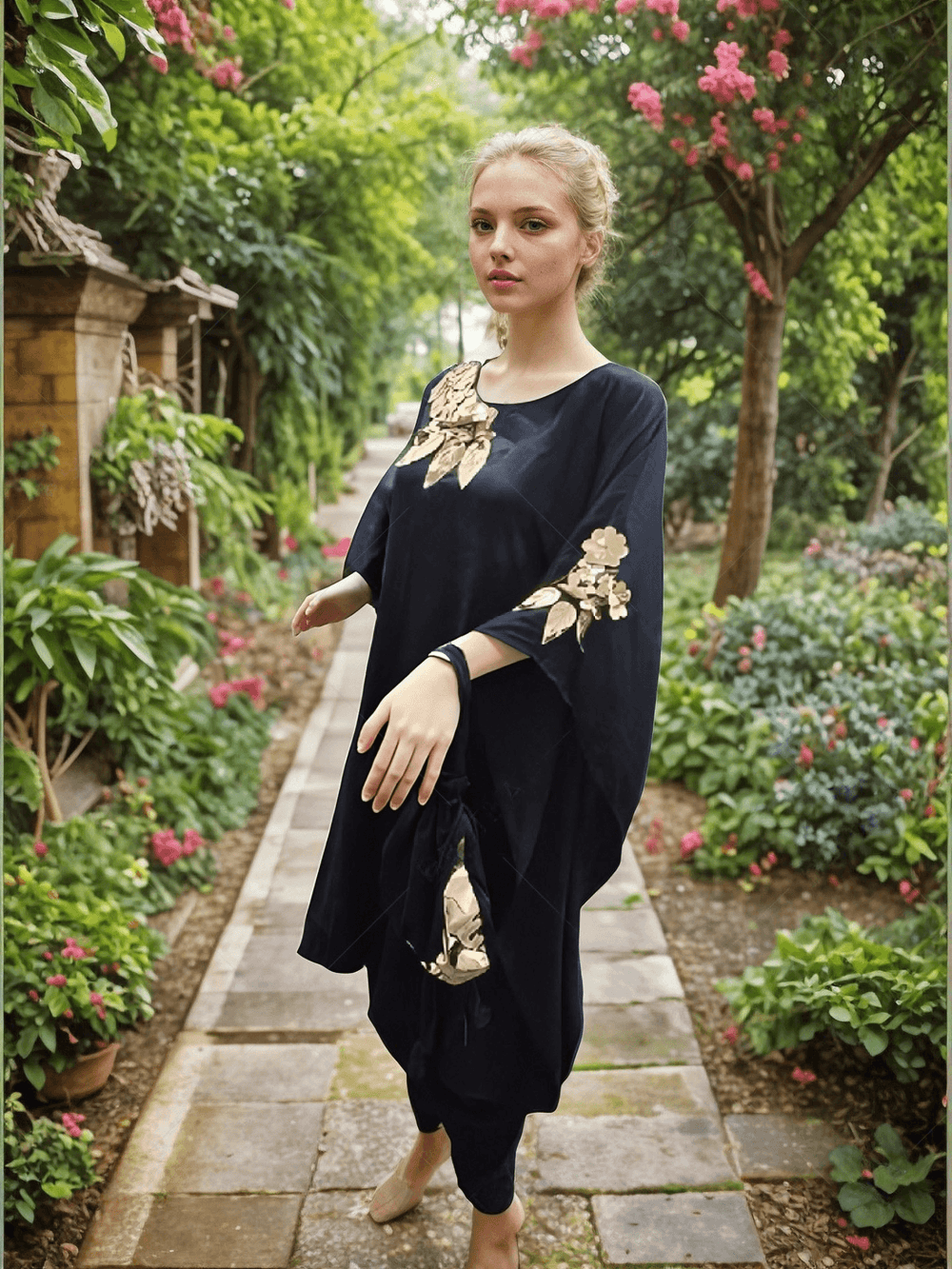 Stylish Dhoti Kaftan With Potli - Fusion Wear